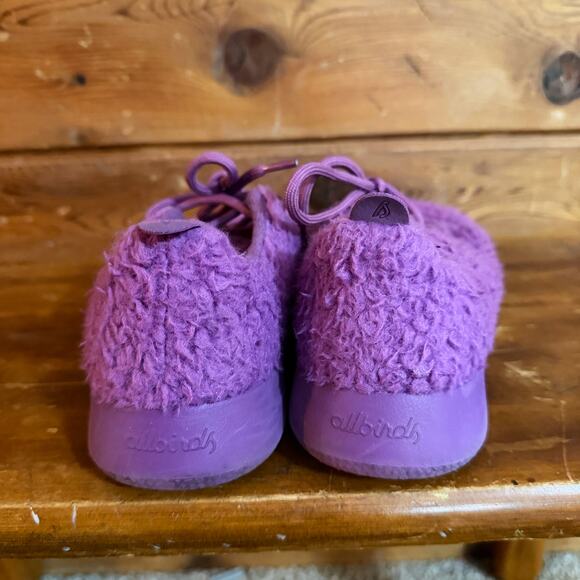 Allbirds Wool Runners Up Faux Sherpa Fuzzy Purple Lace Up Sneakers youth 3 - Picture 3 of 6